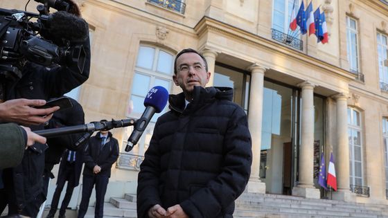 Bruno Retailleau dans la cour du palais de l'Elysée le 5 février 2019 ©AFP - Ludovic MARIN