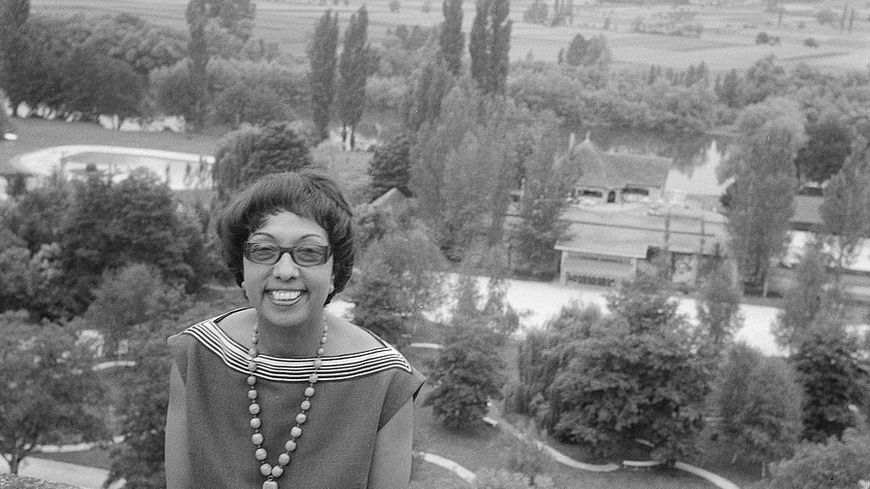Joséphine Baker, en 1961, au Château des Milandes.