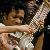 Ravi Shankar au Pop Festival in Monterey, California, in 1967.