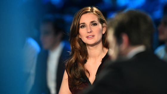 Marie Portolano dans l'émission "Canal Football Club" le 27 mars 2016 ©AFP - F. Fife