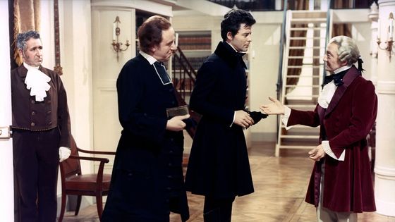 Antoine Balpêtré, Gérard Philipe et Jean Mercure sur le tournage du film "Le Rouge et le Noir" de Claude Autant-Lara. ©Getty - Sunset Boulevard/Corbis