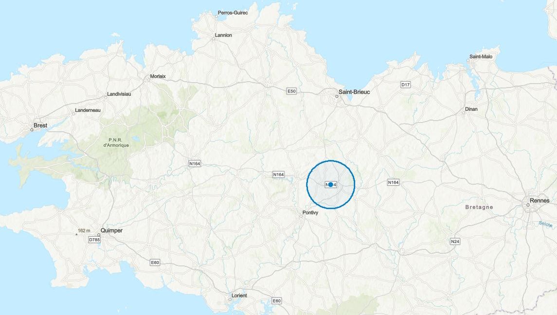 Carte Bretagne Calculez La Zone De 10 Km Autour De Chez Vous