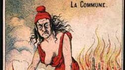 Caricature de « pétroleuse » d’après une carte postale versaillaise de 1871