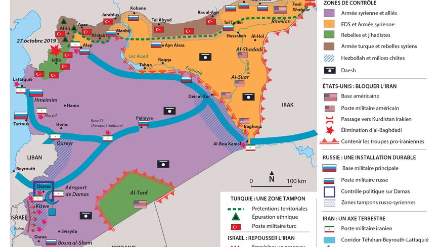 Le statu quo en Syrie en octobre 2020.
