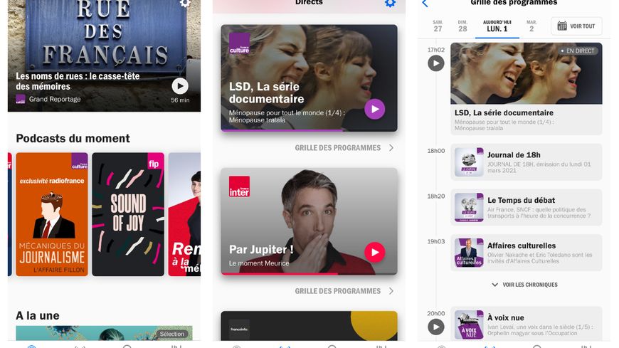 France Culture dans l'appli Radio France : podcasts, direct et grille des programmes