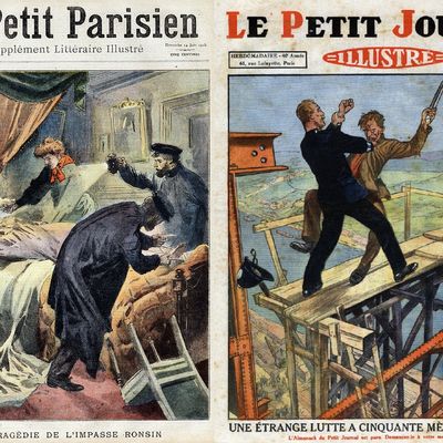 "L'assassinat de Madame Japy", Le Petit Parisien du 14/06/1908 et "Lutte entre un policier et un patient évadé d'un hôpital de Manhattan", Le Petit Journal Illustré du 13/10/1929.