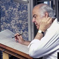 Le compositeur américain Samuel Barber photographié en 1978.