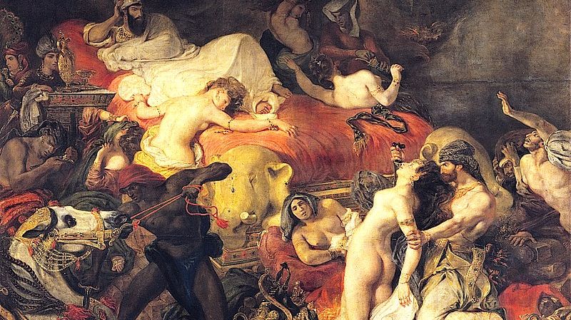 "La Mort de Sardanapale", tableau d'Eugène Delacroix (1827) exposé au Musée du Louvre.