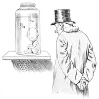 Illustration pour les Nouvelles Chansons du Chat noir de Mac Nab, "Les Fœtus" (1892)