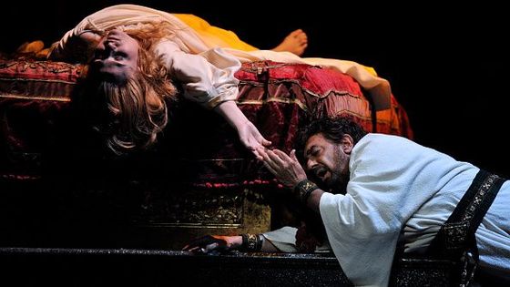 Placido Domingo (Otello) et Marina Poplavskaya (Desdemona) dans la production du Royal Opera de "Otello" de Giuseppe Verdi sous la direction d'Antonio Pappano au Royal Opera House Covent Garden de Londres ©Getty - robbie jack / Corbis