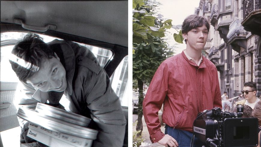 Deux portraits de Frédéric Sojcher sur les tournages de ses films à l'âge de 18 ans