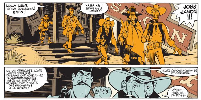 Détail d'une planche de Wanted Lucky Luke de Matthieu Bonhomme