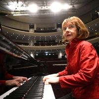 La pianiste Anne Queffélec est une habituée de la Folle journée de Nantes. Ici en répétition lors de l'édition 2014 à la Cité des congrès de Nantes.