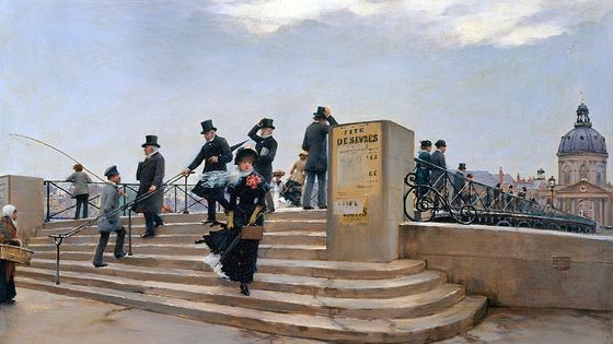 "Le Pont des Arts par grand vent" par Jean Béraud - 1880 ©Getty - Fine Art