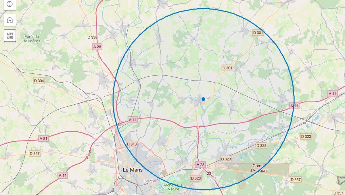 Sarthe Visualisez Le Perimetre De 10 Kilometres Autour De Chez Vous
