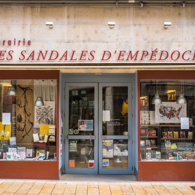 La librairie "Les Sandales d'Empédocle" à Besançon (Doubs), 29 avril 2020.