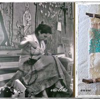 Violeta Parra en pleine création de broderie.