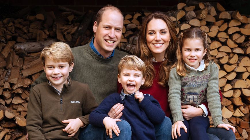 Le duc et la duchesse de Cambridge avec leurs enfants, le 16 décembre 2020.