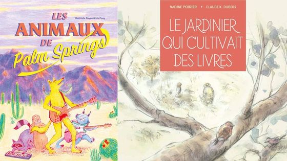 Couvertures de "Les animaux de Palm Springs" et "Le jardinier qui cultivait des livres"" - Editions de l'Agrume / Editions d'Eux