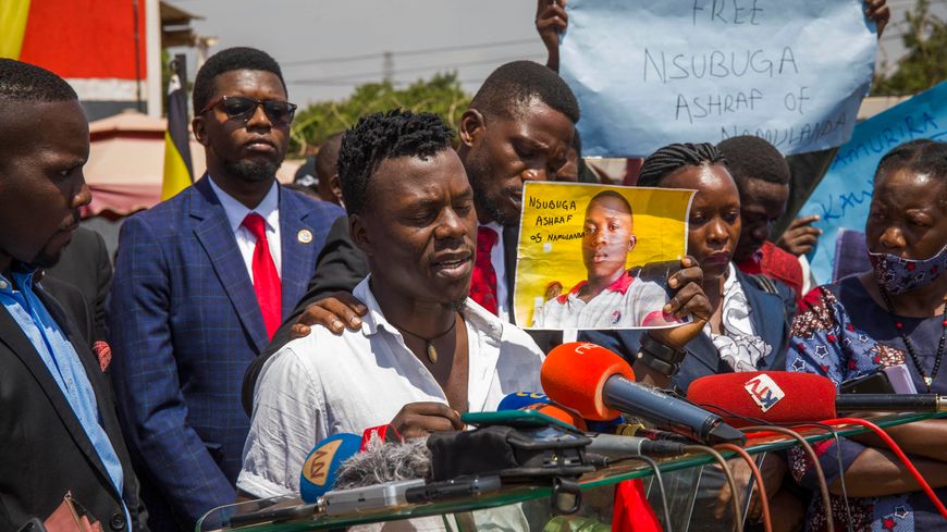 Le leader de l'opposition ougandaise Robert Kyagulanyi, également connu sous le nom de Bobi Wine, le 17 février 2021.