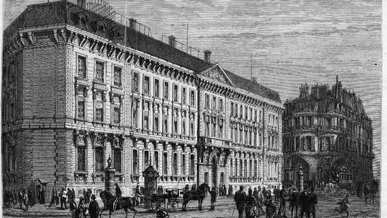 Vue de la facade de la Banque de France à Paris en 1873 ©AFP - Leemage