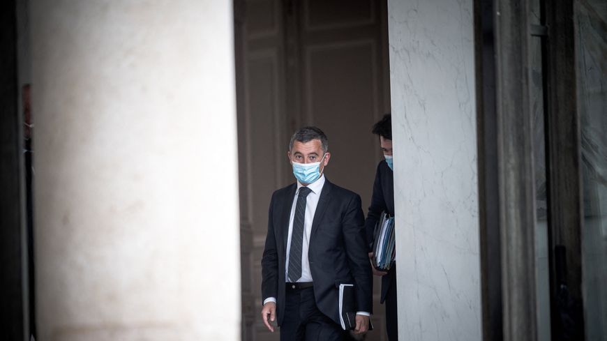 Gérald Darmanin, en charge de l'Intérieur, à la sortie du Conseil des ministres.