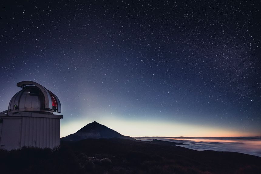 Observatoire la nuit, îles Canaries