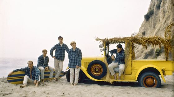 The Beach Boys, membres éminents du surf vocal et du surf rock photographiés à Los Angeles en 1962. - Michael Ochs Archive/Getty Images