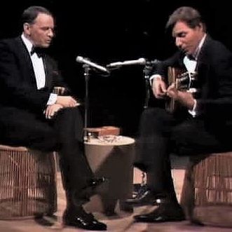 1967, Frank Sinatra & Tom Jobim, guitare, en studio à Hollywood (USA)