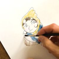 Capture écran de la vidéo de Fred Bernard "Comment dessiner "Idiss" ?" La leçon de dessin confinée