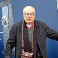 Le metteur en scène, acteur, réalisateur et écrivain Peter Brook lauréat du prix Princesse des Asturies dans la catégorie Arts au théâtre Campoamor d'Oviedo, capitale des Asturies, en Espagne.