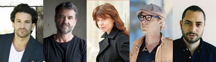Miguel Bonnefoy © Patrice Normand | Franck Bouysse © Opale | Sarah Chiche © Manuel Lagos Cid | Camille de Toledo © Tonatiuh Ambrosetti | Hugo Lindenberg © Alexandre Guirkinger