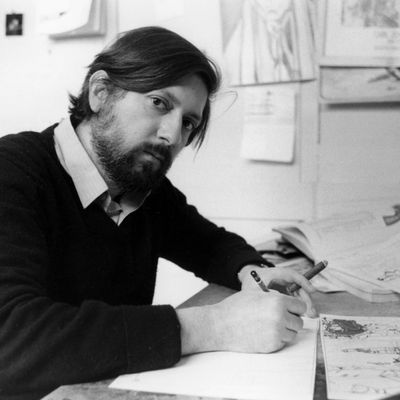 Portrait du dessinateur Jacques Tardi en avril 1983, France.