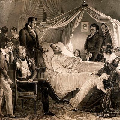 Napoléon sur son lit de mort, le 5 mai 1821 à Longwood sur l'île de Sainte-Hélène, Carl von Steuben, 1829