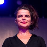 La chanteuse, dessinatrice, plasticienne et illustratrice Francoiz Breut lors de la cérémonie de remise des prix de la musique Les Octaves de la Musique, le 29 mai 2017 à Bruxelles.