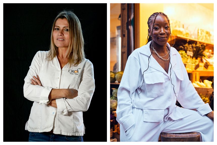 La cheffe étoilée Claire Vallée / La cheffe indépendante Glory Kabé.