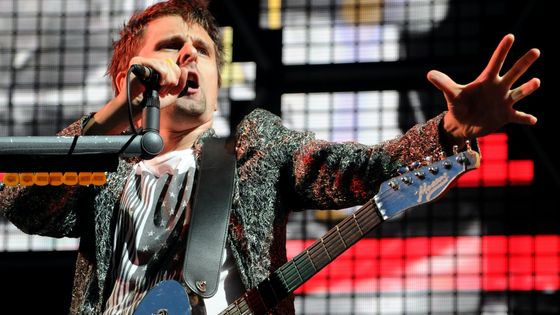 Le leader de Muse, Matthew Bellamy en concert à San Francisco en 2011. - Jeff Kravitz/FilmMagic