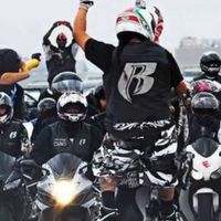 Le collectif de motard Ruff Ryders - rassemblés devant l’hôpital en soutien à DMX (Ruff Ryders)