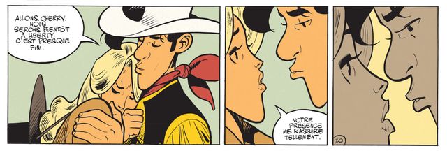 Détail d'une planche de "Wanted Lucky Luke" par Matthieu Bonhomme