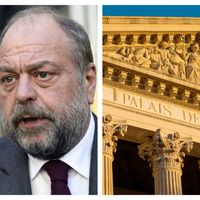 Le Garde des Sceaux Eric Dupont-Moretti le 1er mars 2021 / Palais de justice de Nïmes