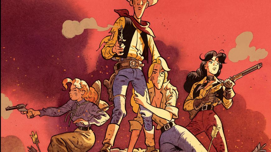 Détail de la couverture de "Wanted Lucky Luke" de Matthieu Bonhomme