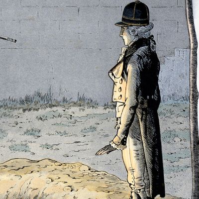 Assassinat du duc d'Enghien, 21 mars 1804. Illustration extraite de l'ouvrage "À la gloire des betes" de Aristide Fabre, 1913