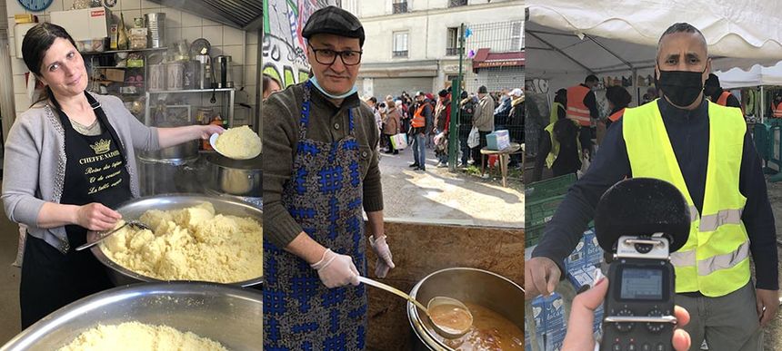 Nadhira, Chérif et Béchir, bénévoles de l'association