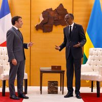 Emmanuel Macron et Paul Kagame à Kigali le 27/05/2021