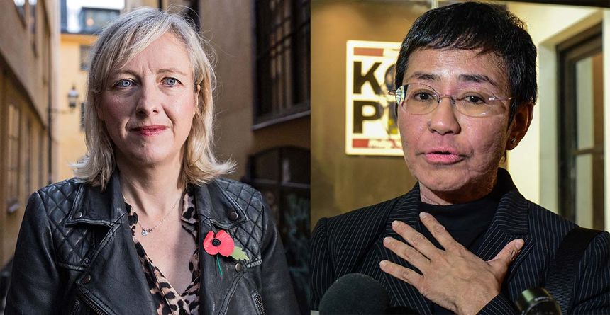 Carol Cadwalladr et Maria Ressa, journalistes d’investigation victimes de cyberviolences.