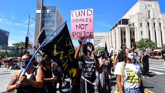 Commémorations du premier anniversaire de la mort de George Floyd, Los Angeles, 25/05/21 ©AFP - Frederic J. Brown