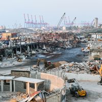 La destruction du port de Beyrouth après l'explosion du 4 août 2020