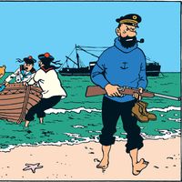 Une des cases préférées d'Hergé extraite du "Trésor de Rackham Le Rouge" (1944).