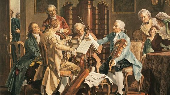 Franz Joseph Haydn dirige un quatuor à cordes ©Getty - DEA/ A. DAGLI ORTI/ De Agostini