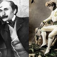 Edmond Rostand et Sarah Bernhard dans son costume de l'Aiglon